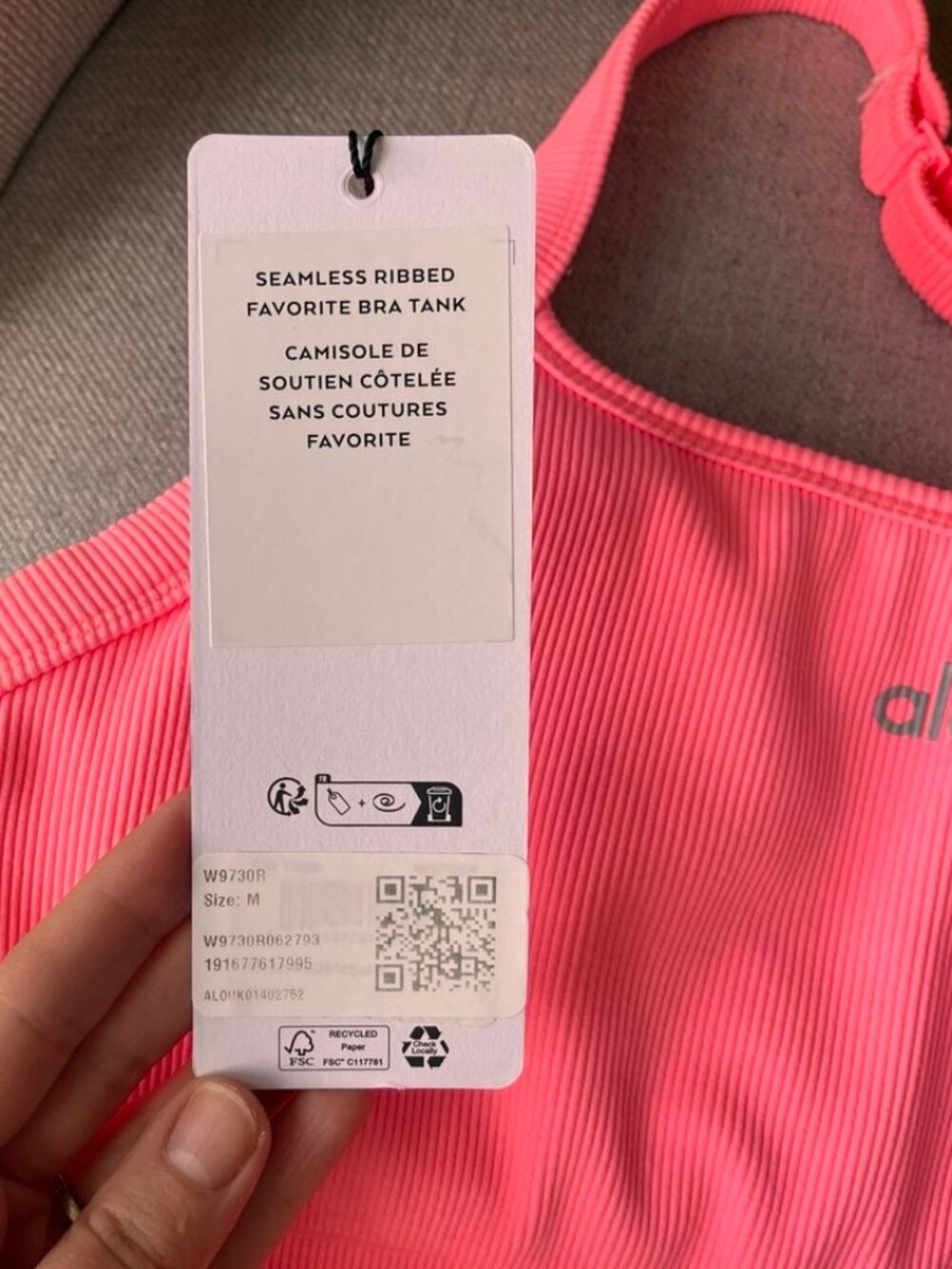 Alo Seamless Ribbed Favorite Bra Tank - Picture 6 of 8